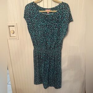 Lilly Pulitzer Animal Print Cap Sleeve Casual Medium Dress